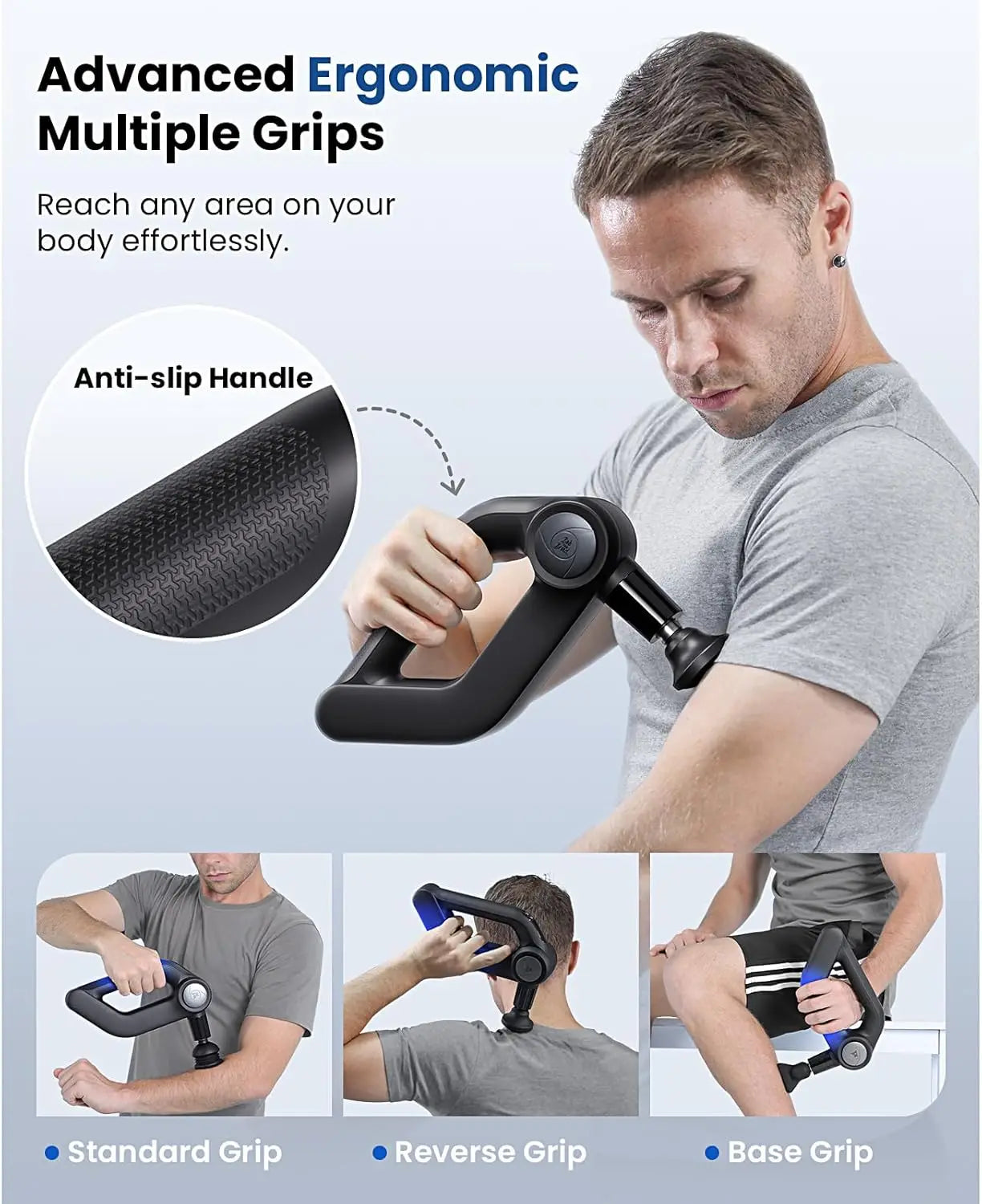 Powerful Percussion Massage Gun Deep Tissue with Enhanced Power for Athletes, 5 Extra Heads with Case