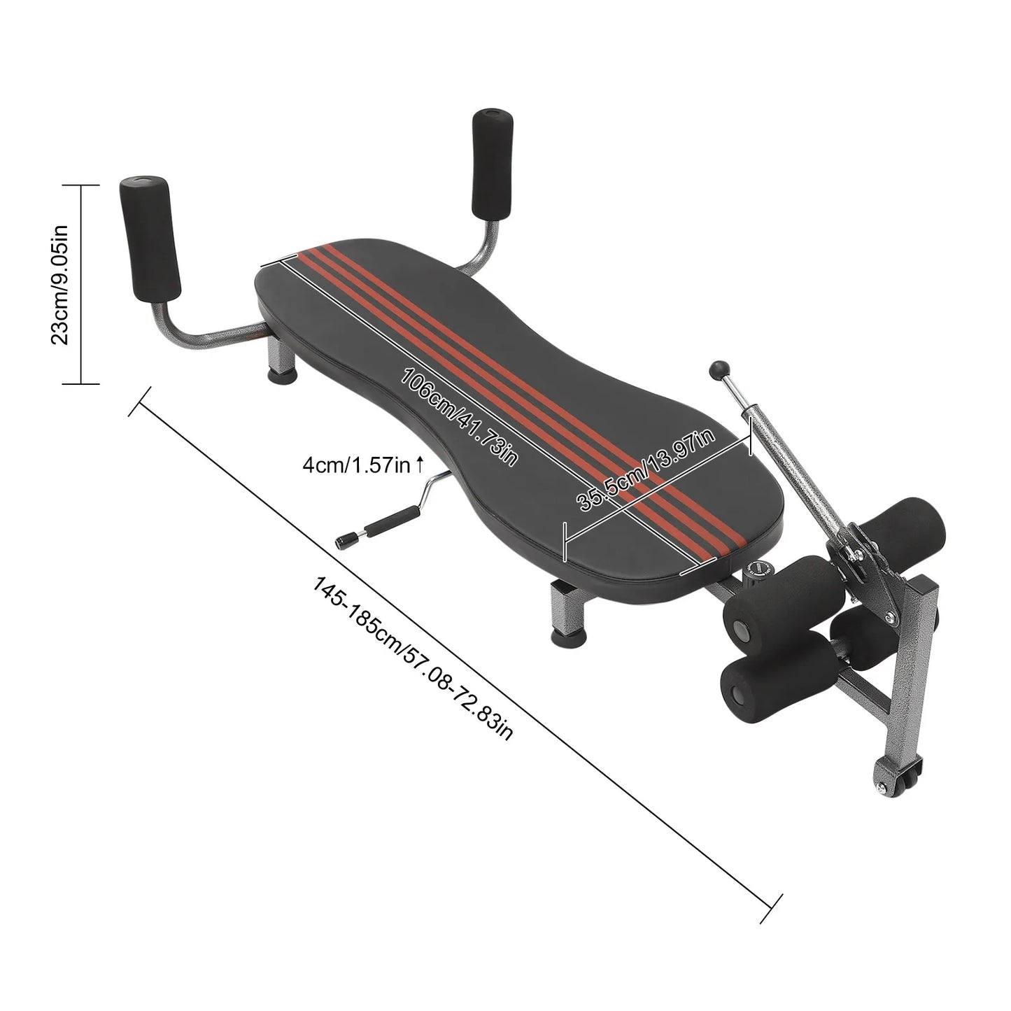 Back Stretch Decompression Inversion Table Workout Bench Up to 330 lbs Weight Capacity