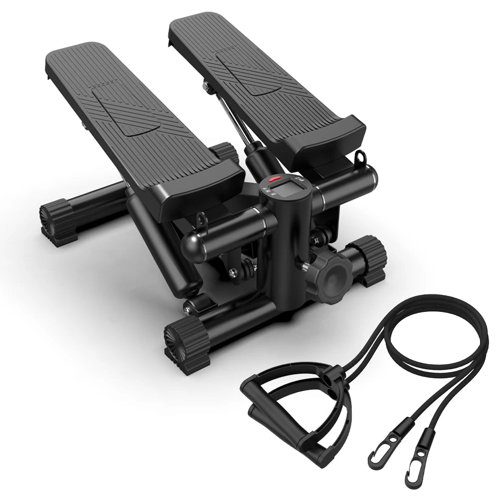 Mini Steppers with Resistance Bands 300LBS Loading Capacity Hydraulic Fitness with LCD Monitor