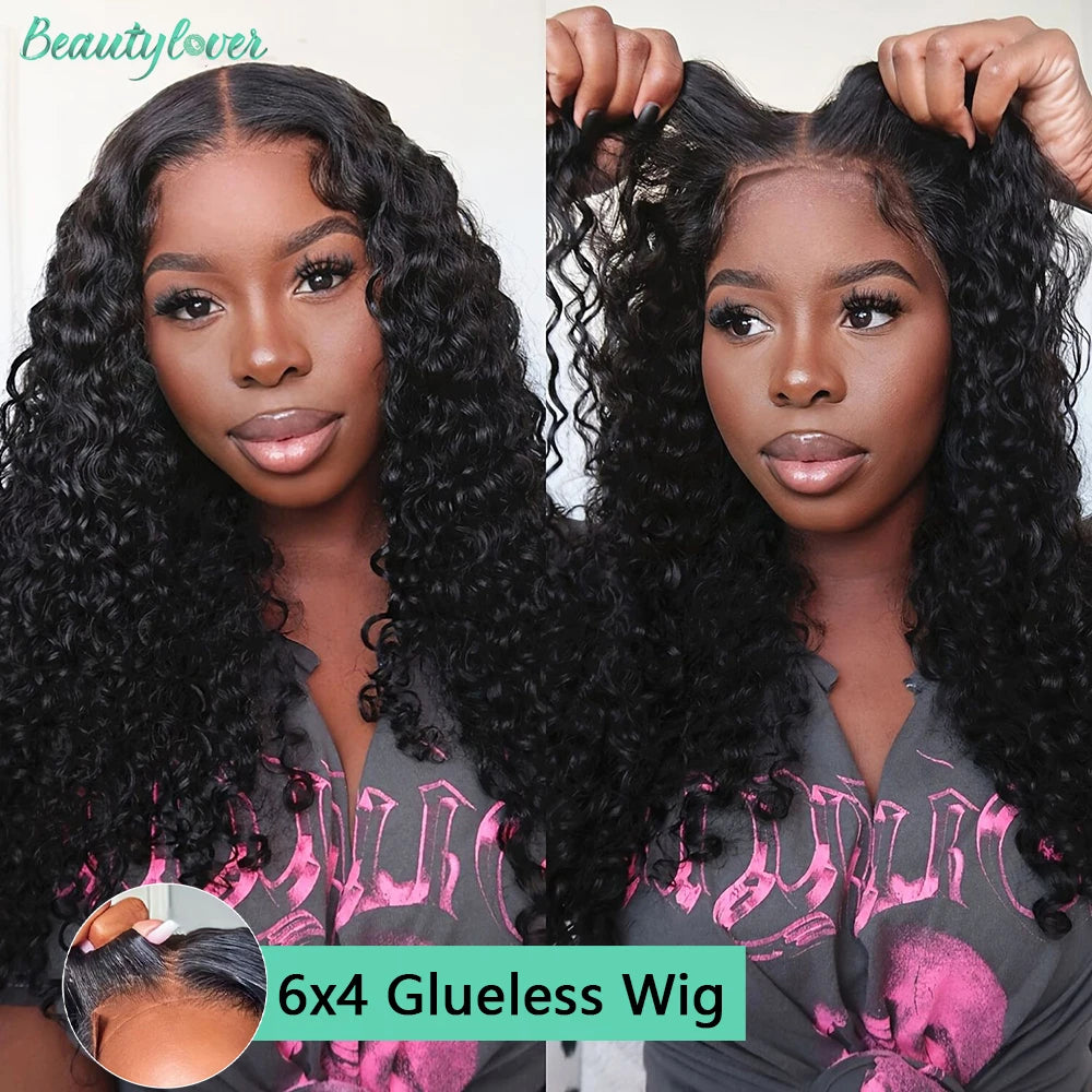 30 Inch Water Wave Glueless Wig Ready To Wear 6X4 Brazilian Human Hair Wigs PreCut For Women