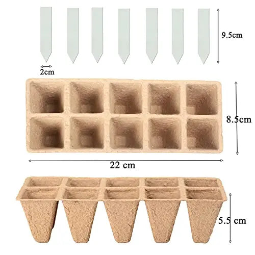 10/20Pcs Seed Starter Tray 10 Cells Biodegradable Pots Seedling Germination Trays for Garden Balcony