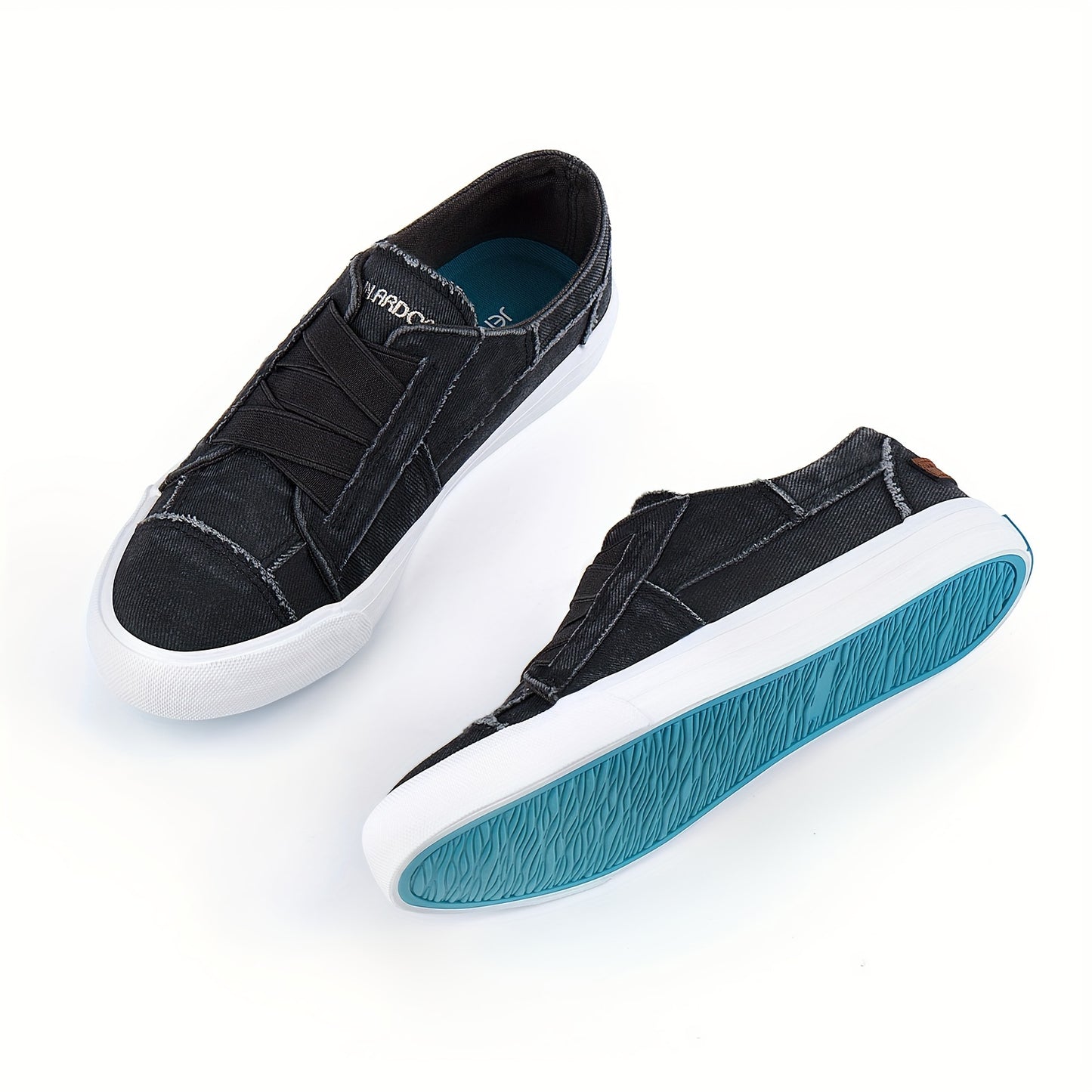 Women's Casual Slip-On Canvas Sneakers - No Laces, Elastic Low Top