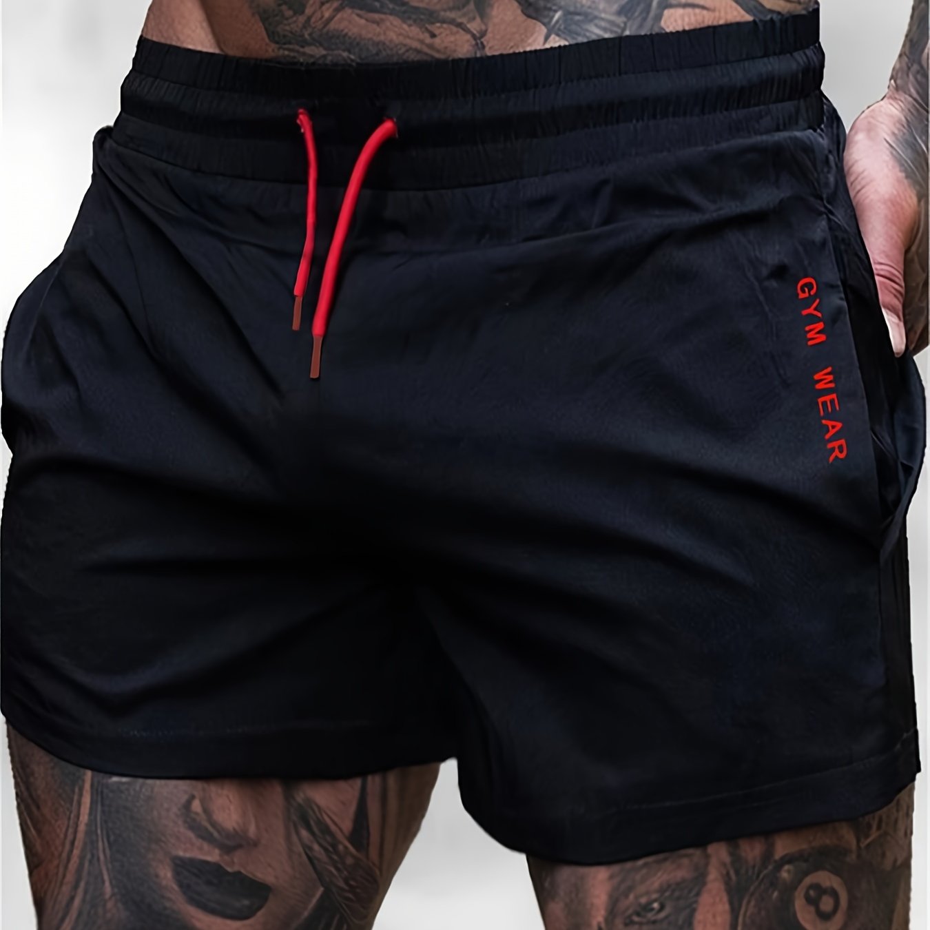 Men's Athletic Muscle Fit Quick Dry Stretch Gym Workout Drawstring Shorts, Breathable, Tight