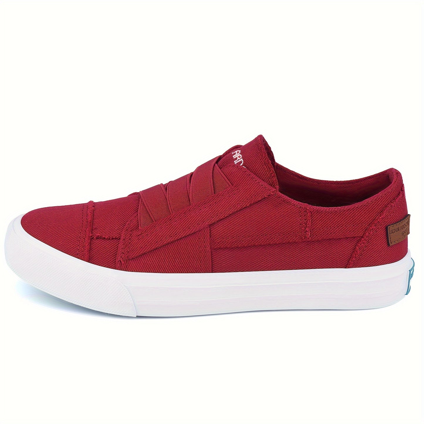 Women's Casual Slip-On Canvas Sneakers - No Laces, Elastic Low Top