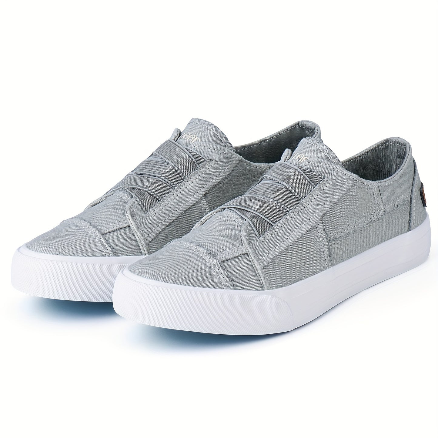 Women's Casual Slip-On Canvas Sneakers - No Laces, Elastic Low Top