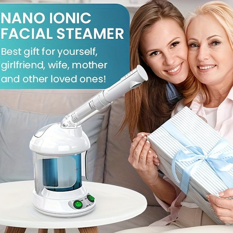 Fulog Nano Ionic Portable Face Steamer For Facial Deep Cleaning, 360° Rotatable Arm And Steel Skin Kits