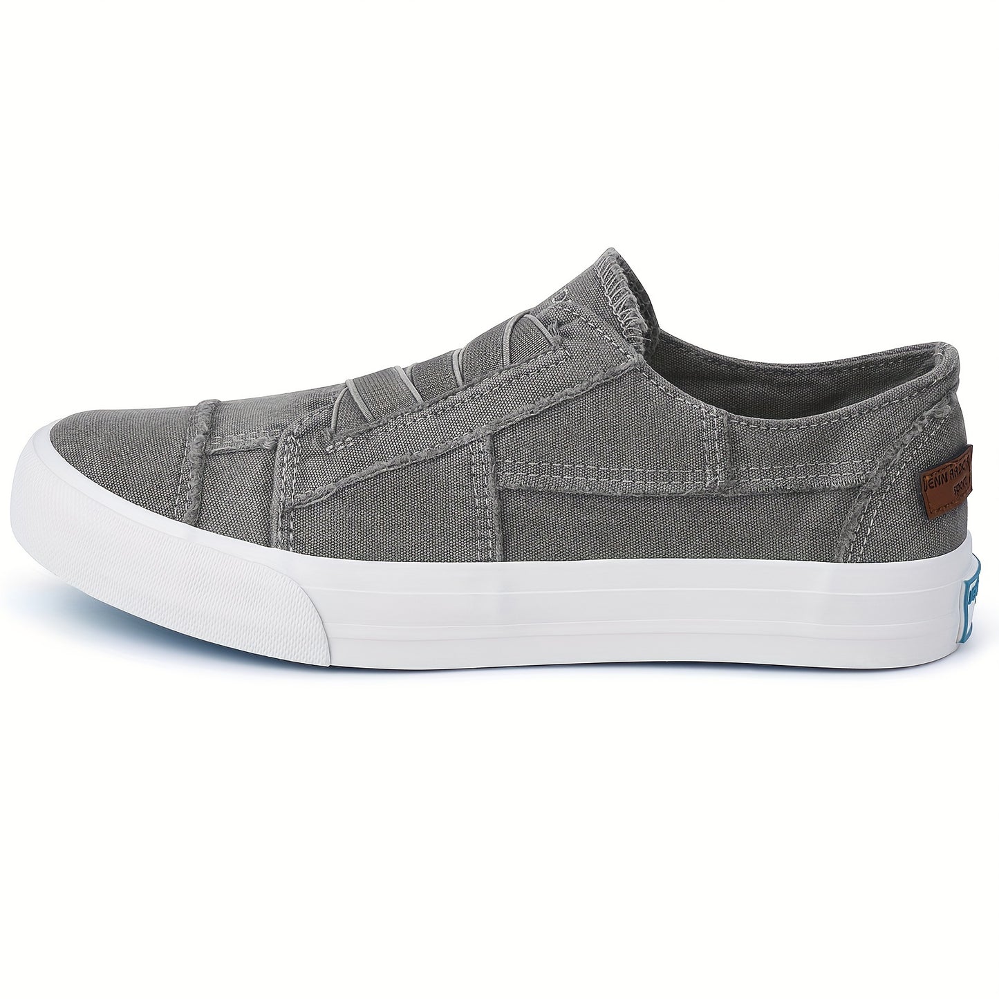 Women's Casual Slip-On Canvas Sneakers - No Laces, Elastic Low Top