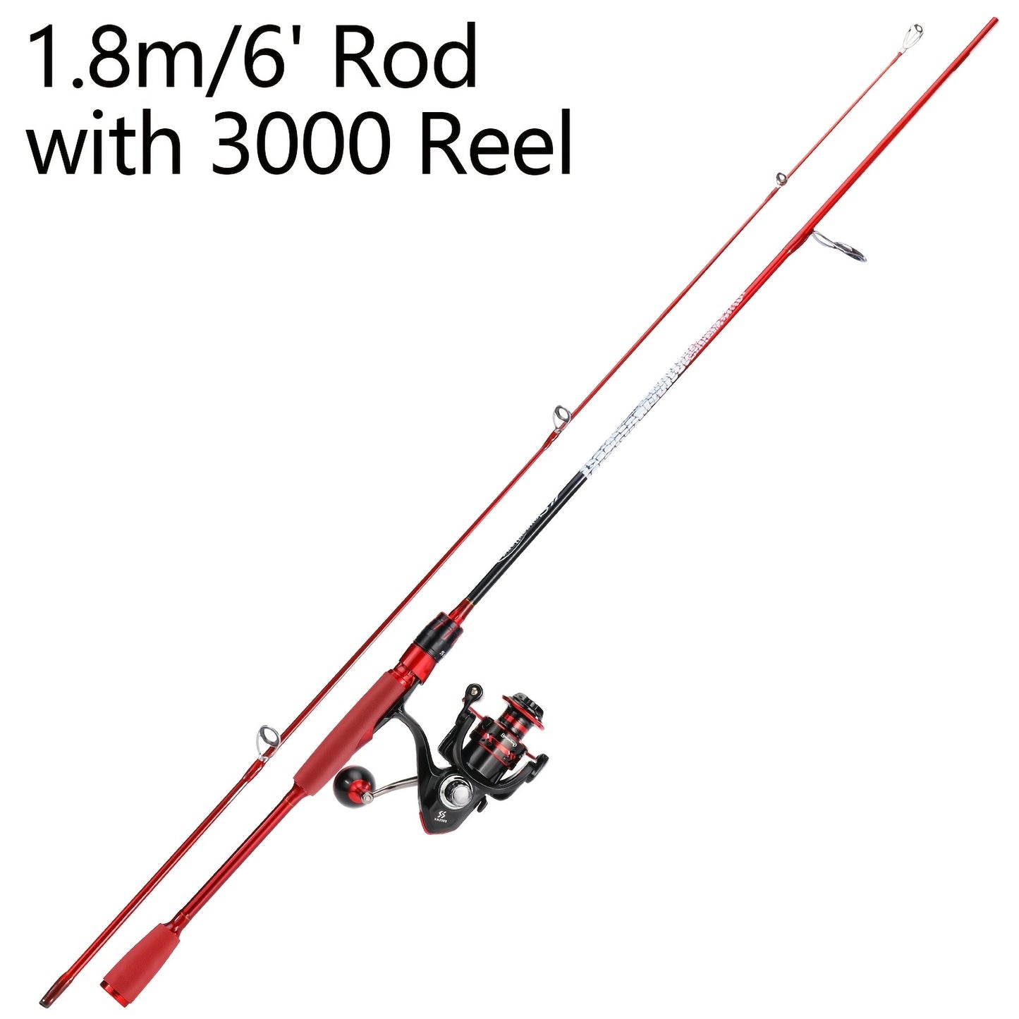 Sougayilang 4-12LBS Two Pieces Light Weight Fishing Pole With 12+1BB High Speed Powerful Gear Combo