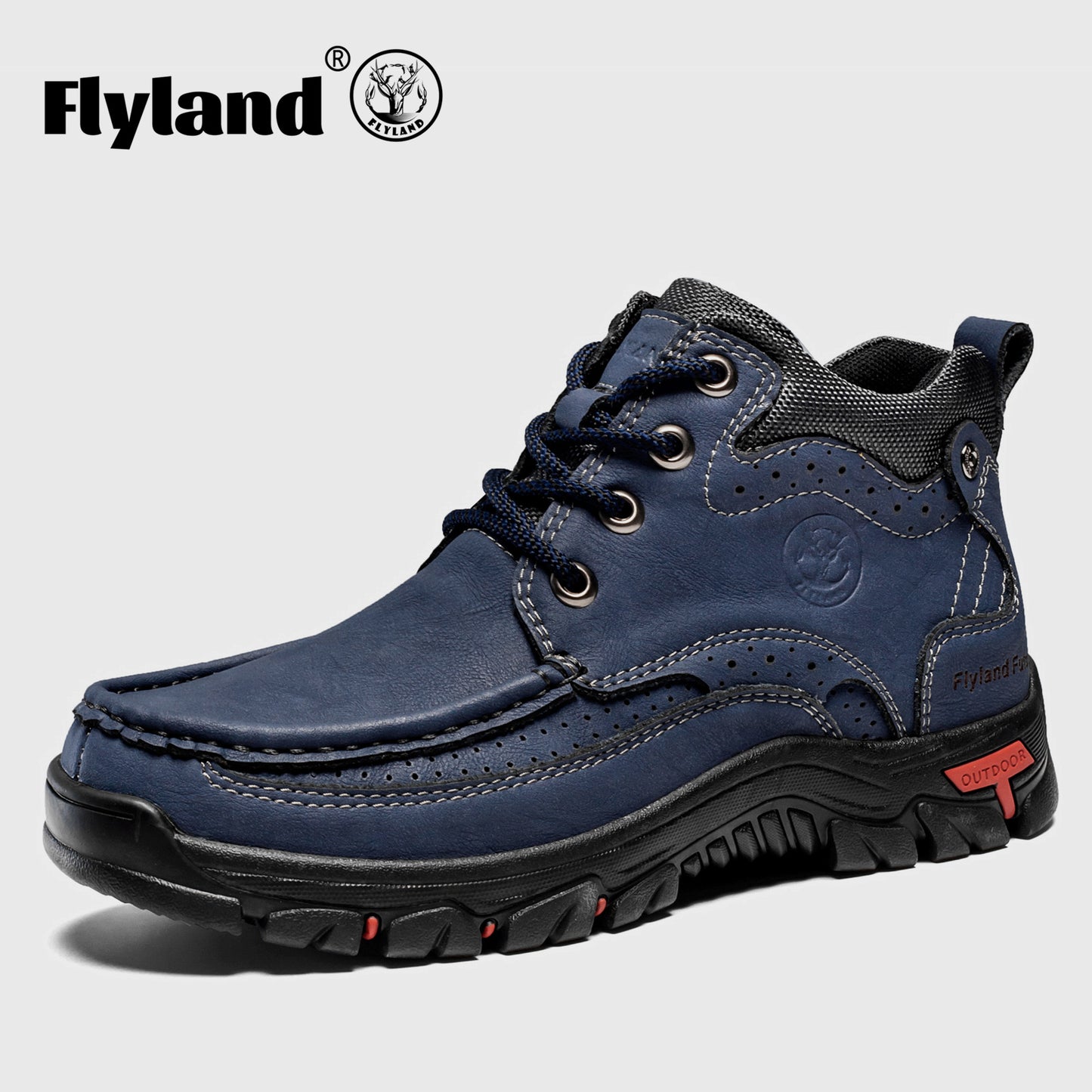 Flyland Future Men's Fashion Faux Leather Handmade Chukka Boots Daily Casual Work