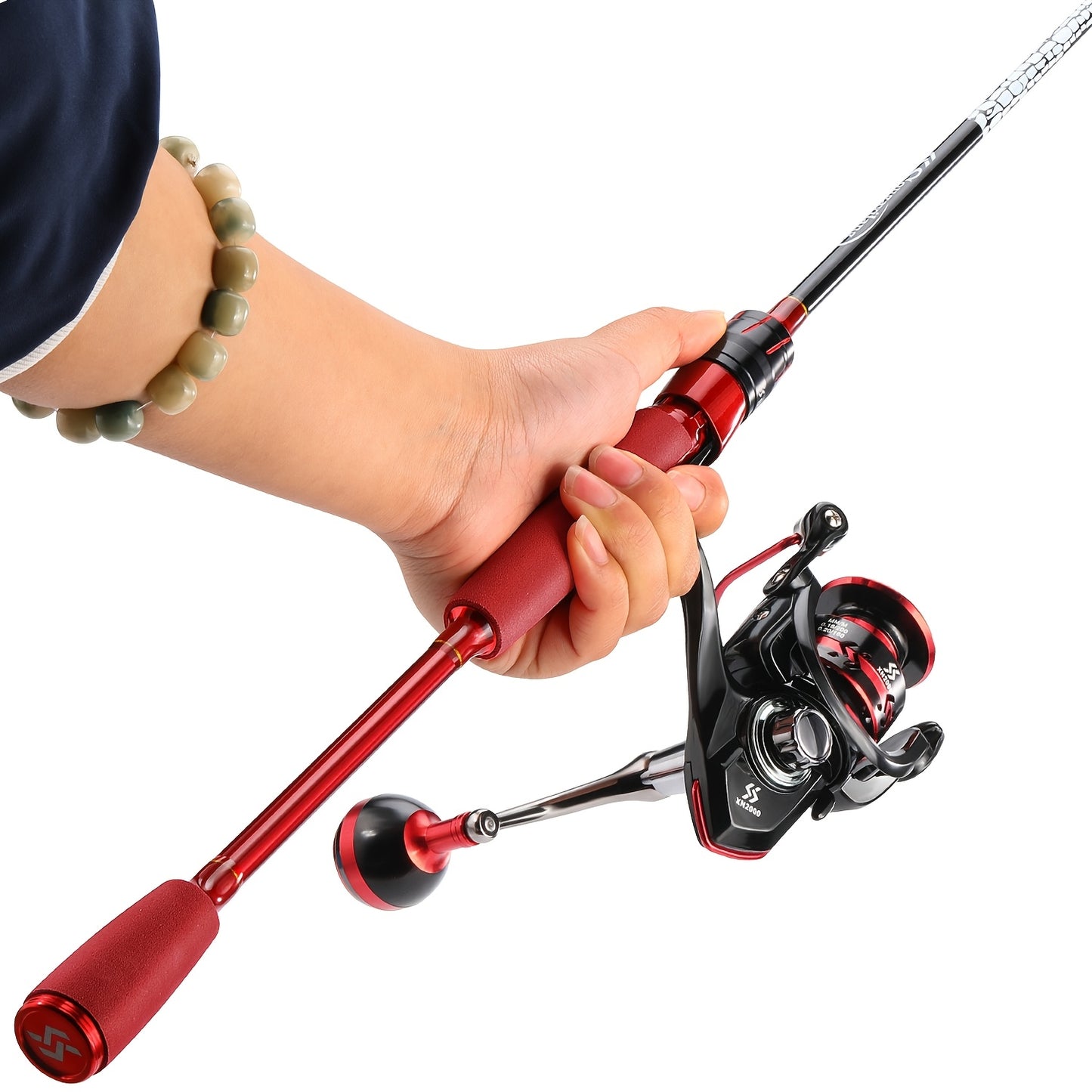 Sougayilang 4-12LBS Two Pieces Light Weight Fishing Pole With 12+1BB High Speed Powerful Gear Combo