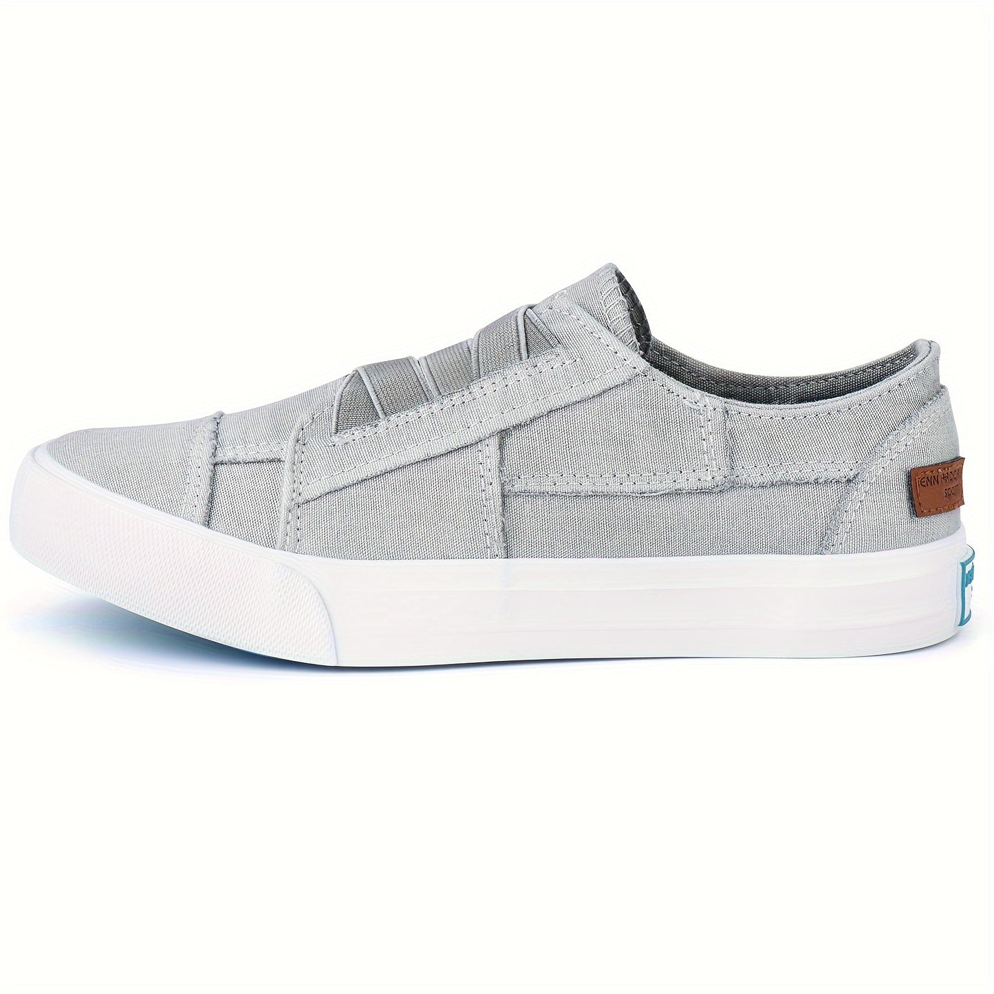 Women's Casual Slip-On Canvas Sneakers - No Laces, Elastic Low Top