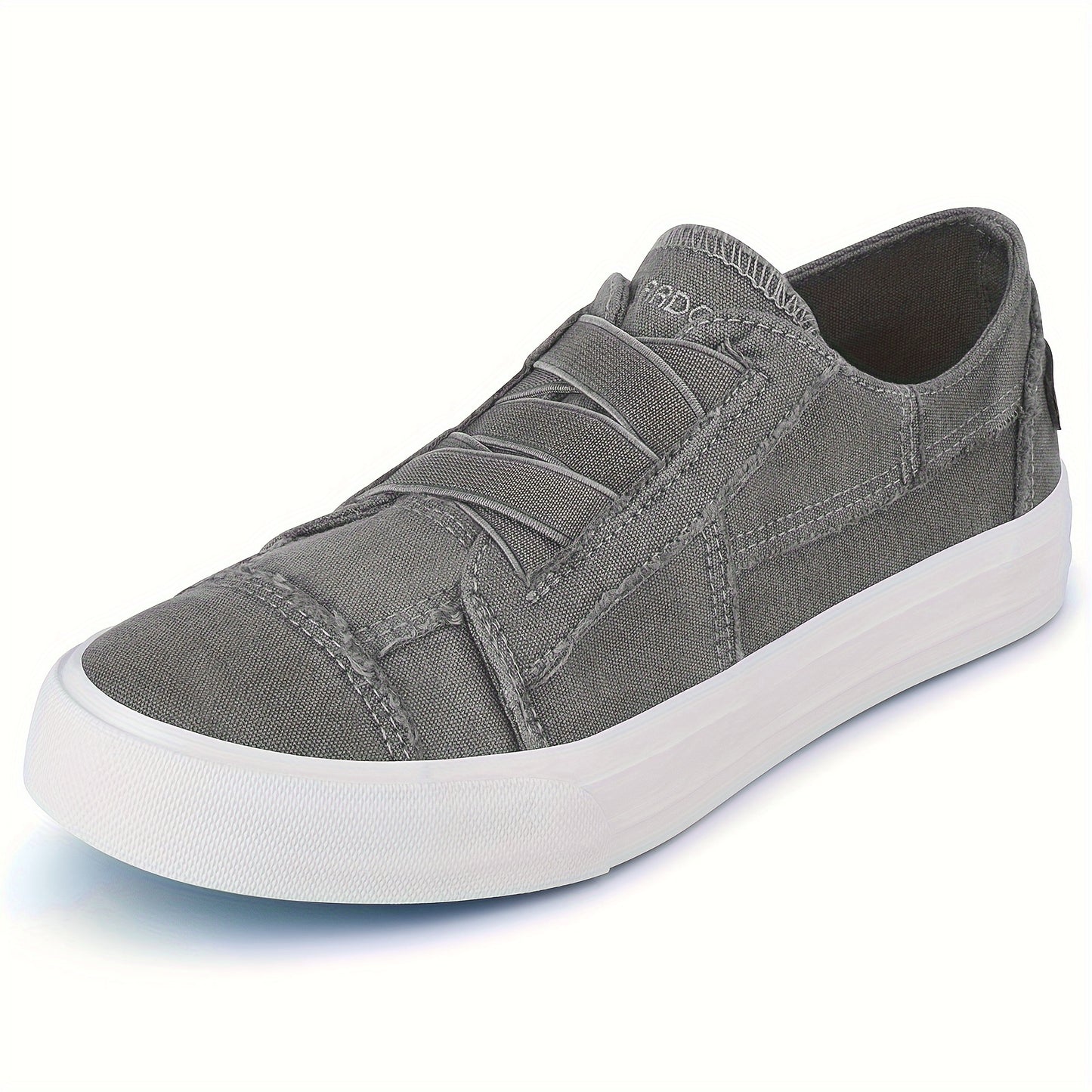 Women's Casual Slip-On Canvas Sneakers - No Laces, Elastic Low Top