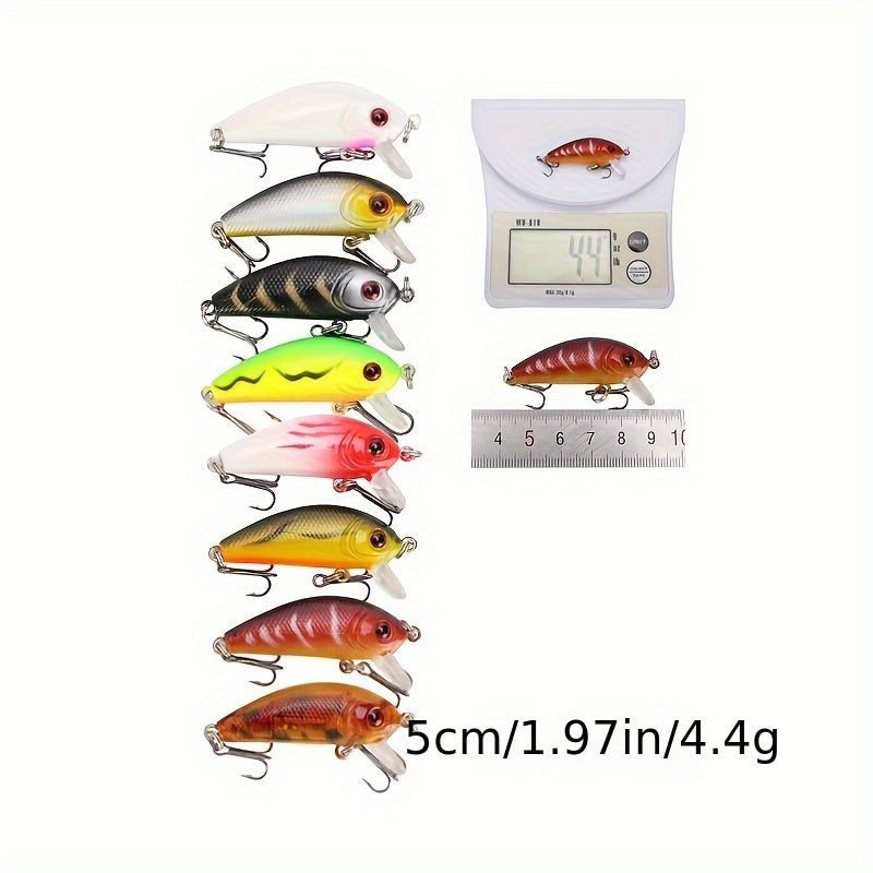 Topwater Minnow Fishing Lures Set, ABS Hard Bait Plastic Crank Baits, Versatile Fishing Tackle Kit