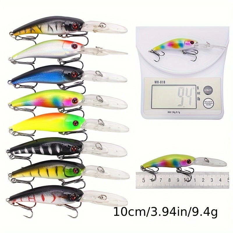 Topwater Minnow Fishing Lures Set, ABS Hard Bait Plastic Crank Baits, Versatile Fishing Tackle Kit