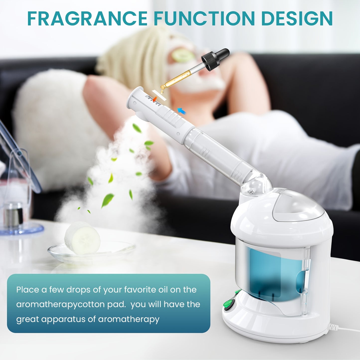 Fulog Nano Ionic Portable Face Steamer For Facial Deep Cleaning, 360° Rotatable Arm And Steel Skin Kits