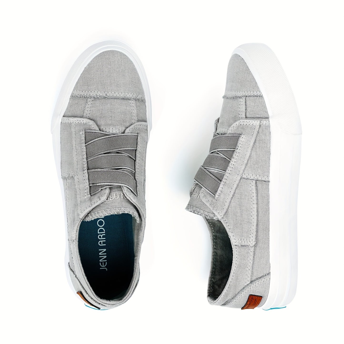 Women's Casual Slip-On Canvas Sneakers - No Laces, Elastic Low Top