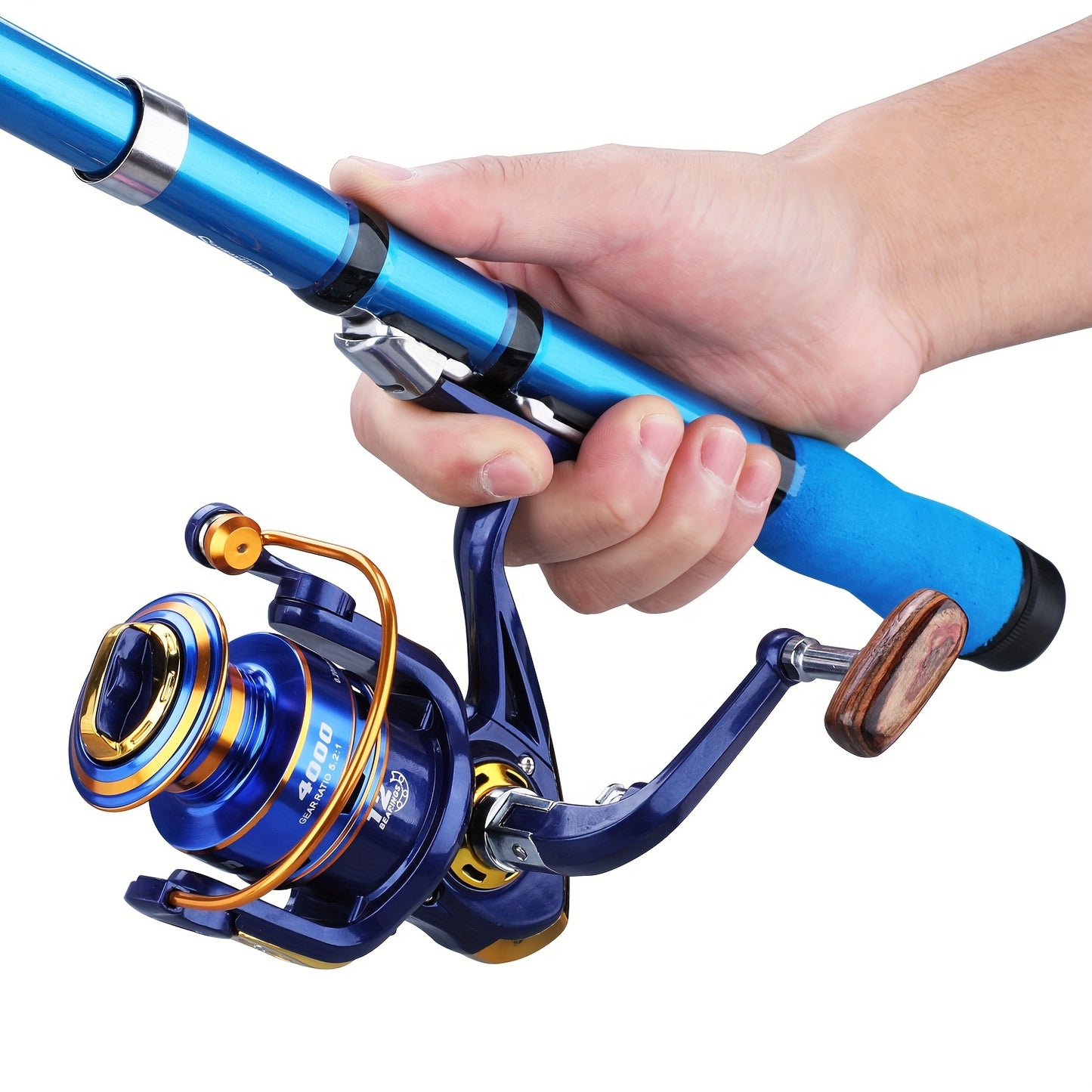 Sougayilang 1pc Spinning Reel, Aluminum Spool, 12 Ball Bearings, 5.2:1/4.9:1 Gear Ratio