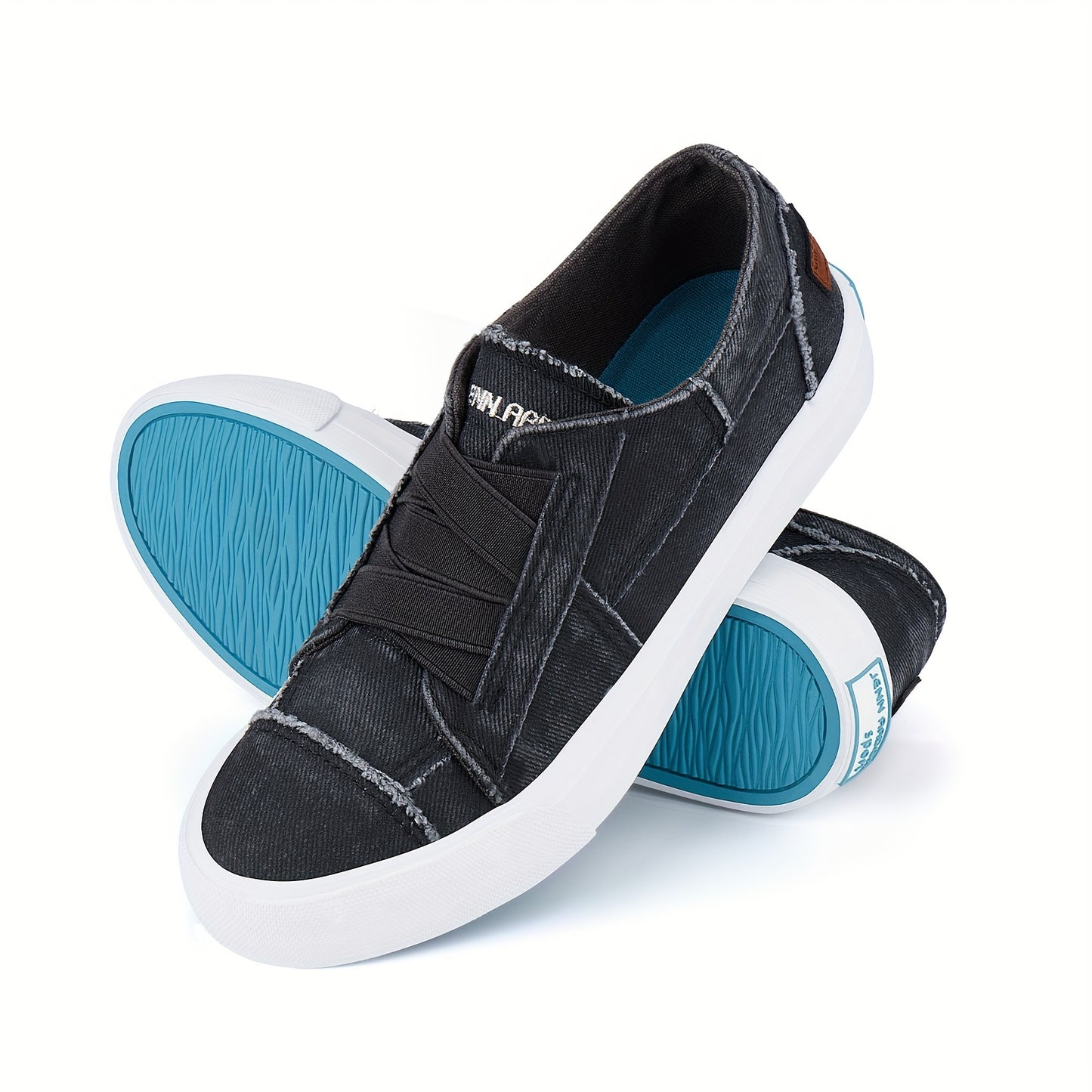 Women's Casual Slip-On Canvas Sneakers - No Laces, Elastic Low Top