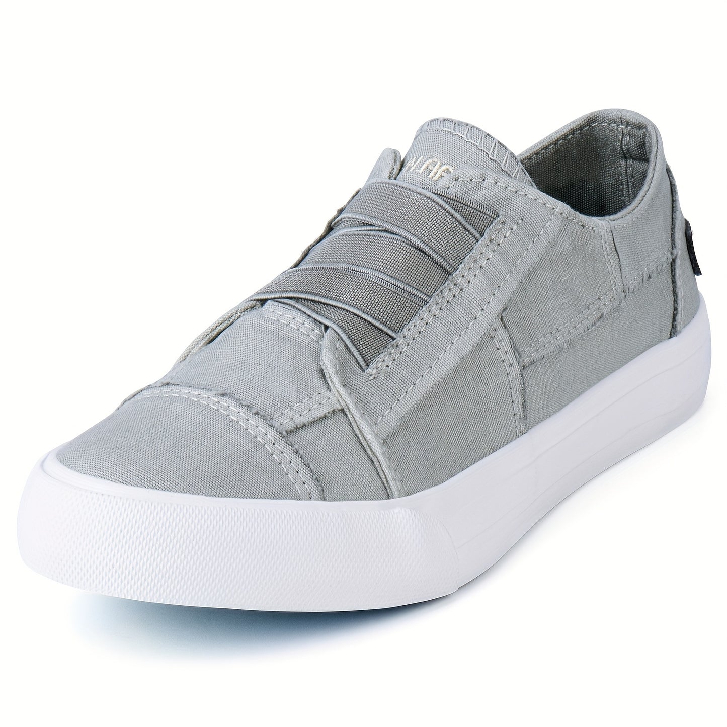 Women's Casual Slip-On Canvas Sneakers - No Laces, Elastic Low Top