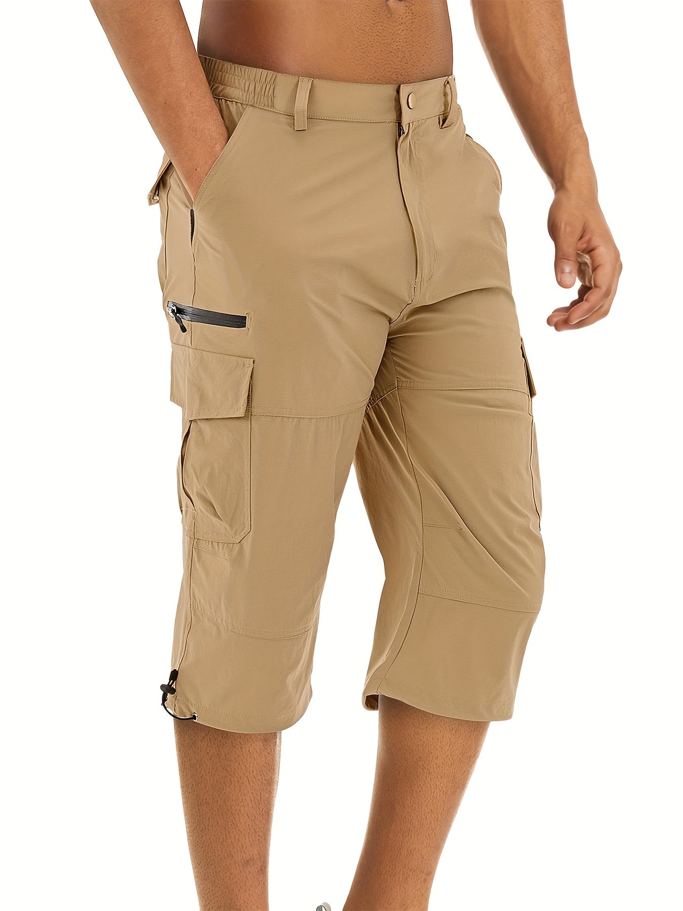 Men's Nylon Spandex, Lightweight, Breathable, Elastic Side, Water-resistant Cargo Pants