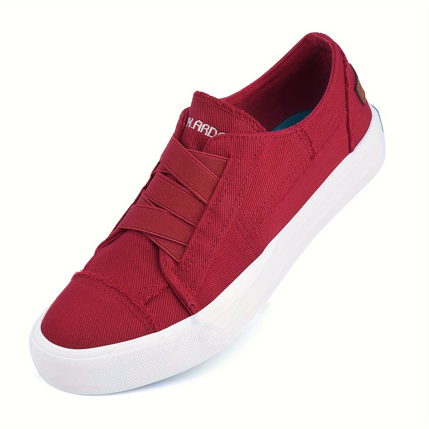 Women's Casual Slip-On Canvas Sneakers - No Laces, Elastic Low Top