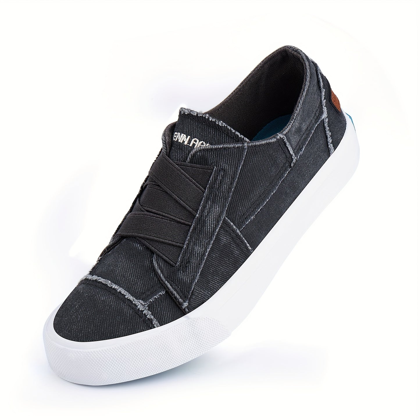 Women's Casual Slip-On Canvas Sneakers - No Laces, Elastic Low Top